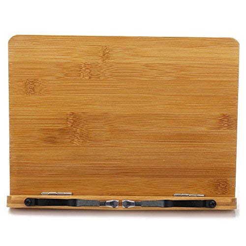 wishacc Bamboo Book Stand, Adjustable Book Holder Tray and Page - Image 5