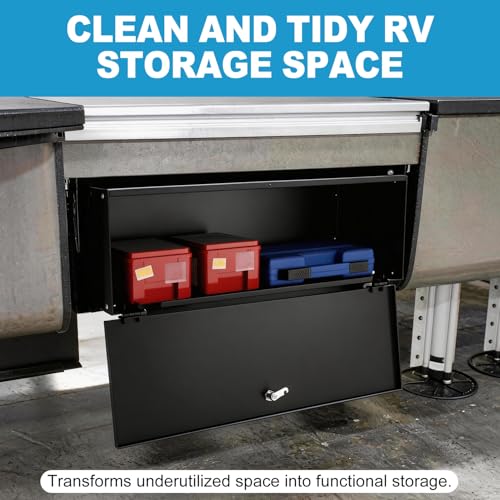 27" RV Storage Box, 1.5 Cubic Fee, Lockable RV Step Storage Box - Image 4