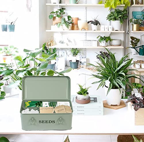 Seed Storage Box Metal Container Organizer, 4-Compartment - Image 6