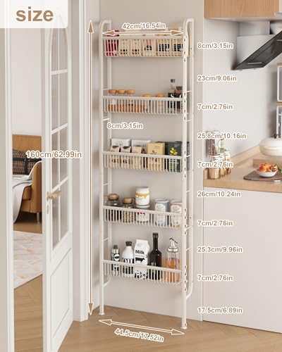 UMDONX Narrow 5-Tier Behind-the-Door Bathroom Storage Rack - Image 3