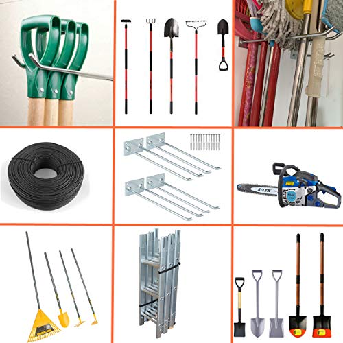 Wall Mounted Steel Long Handled Tools Storage Hooks, 12 - Image 6