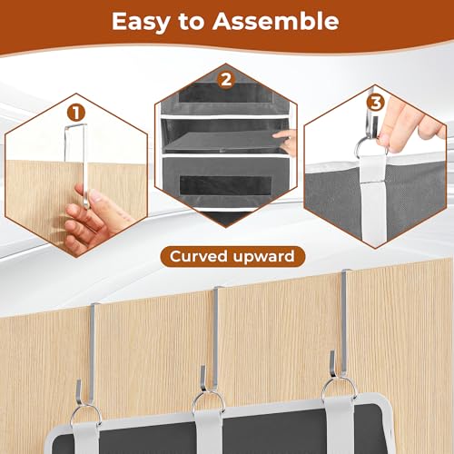 2 Pack 5 Tier Over the Door Organizer for Bathroom, Bedroom - Image 7