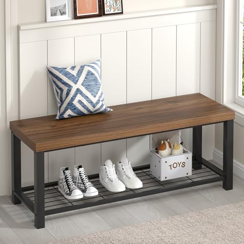 Shoe Bench, Modern Wood and Metal Storage Bench | Home Organization - Image 2