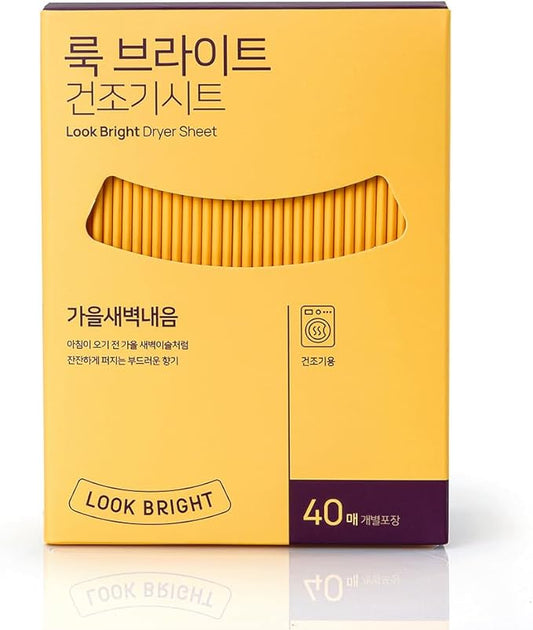 Generic LOOK BRIGHT Fabric Softner Dryer Sheet, Wet-type Sheet, Long-lasting Fragrance, Luxurious Premium Scent, Anti-static Function (Fall Dawn Scent)