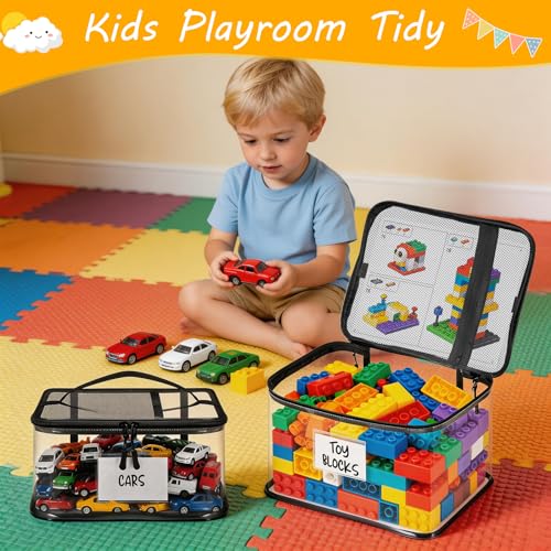 6 Mixed Pack Large Toy Storage Bags, Clear Toy Organizer - Image 3