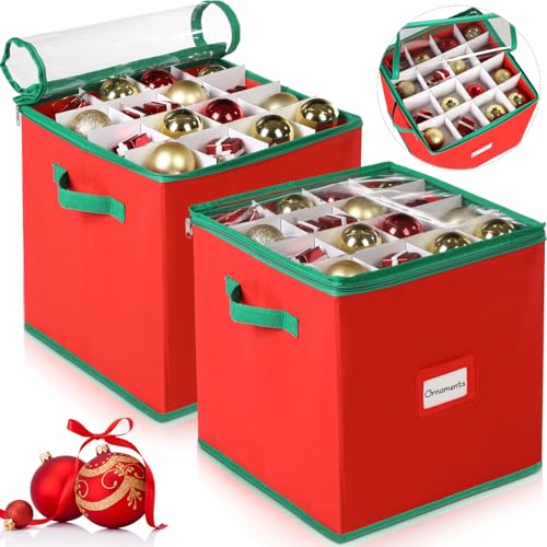 CHENGU 2 Pack Christmas Ornament Storage Stores up to 64 - Image 2