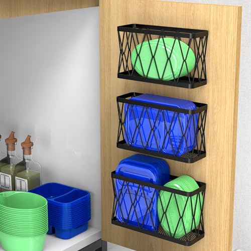 YIGII 3 Pack Adhesive Cabinet Organizer - Wall Mounted Pantry - Image 2