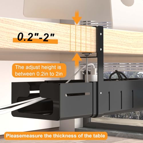 REALINN Under Desk Cable Management Tray Black - Image 4