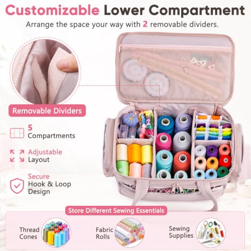 AMOIGEE Puffy Double-Layer Sewing Storage Bag with 2 Clear - Image 5