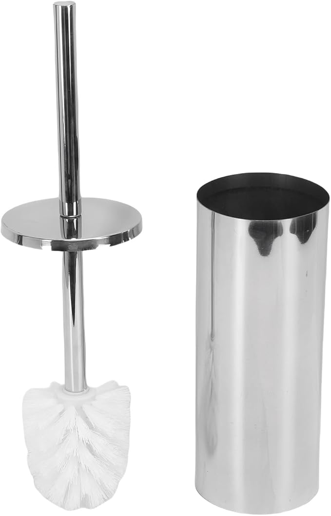 Sorandy Toilet Brush and Holder Set, Stainless Steel Toilet Bowl Brush, Heavy Duty Bowl Cleaner with Sealable Lid & Stable Base, Ideal for Home RV Bathroom Accessories (Bright Silver)