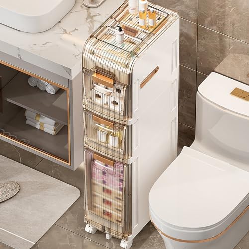 Bathroom Storage Cabinet,Vertical Storage Unit Waterproof Towel - Image 5