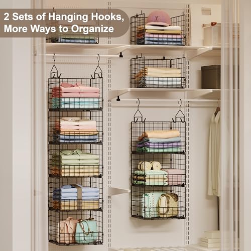 Sonyabecca 5-Tier Hanging Closet Organizer – Black Closet Storage - Image 6