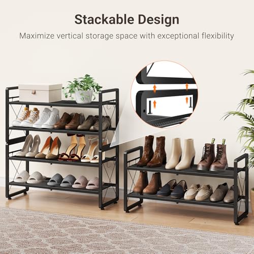 ELYKEN Expandable Shoe Rack for Closet, 4-Tier Metal | All Products - Image 7