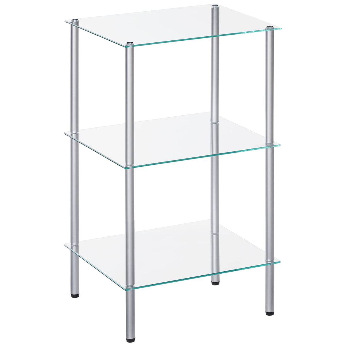HOOBRO Glass Shelf, 3 Tier Bathroom Standing Shelf Unit - Image 1