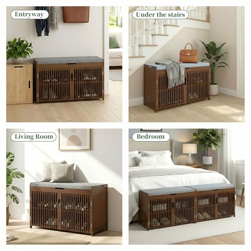 Shoe Storage Bench with Cushioned Seat 3-Tier Entryway - Image 4