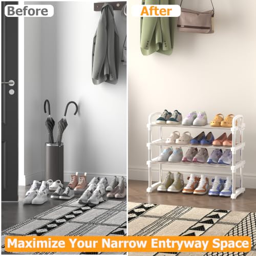 REBECAT Expandable Shoe Rack 3 Tier Stainless Steel Closet - Image 6