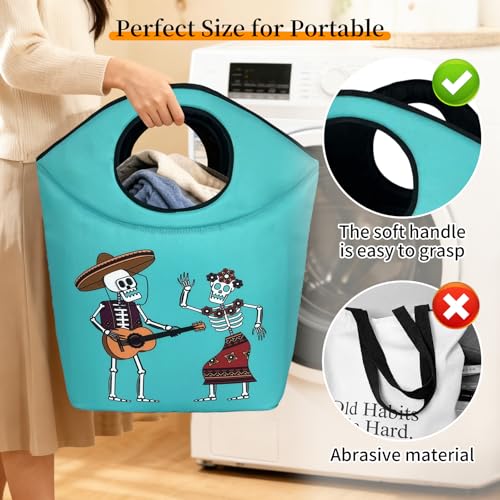 Collapsible Laundry Hamper, Waterproof Halloween Skeleton Storage - Image 4