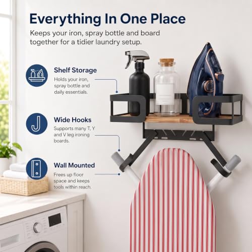 Ironing Board Holder Wall Mount, T&Y‑Shaped Wall Hanger - Image 5