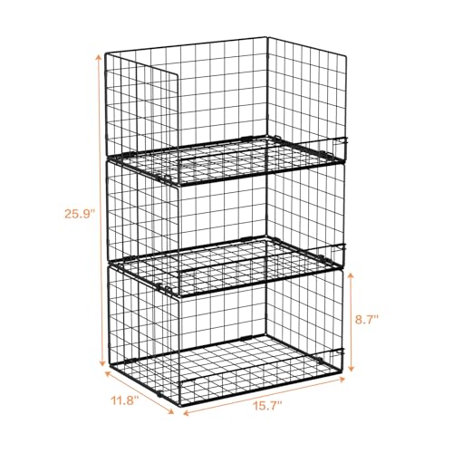 3-Tier Stackable Closet Organizers and Storage Shelves - Image 3