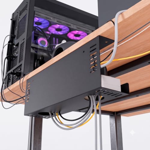2 Pack Under Desk Cable Management Tray, 15.7 inch, Large, Black - Image 7
