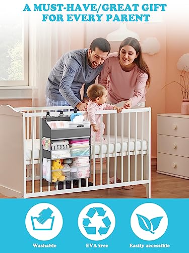 Hanging Diaper Caddy Organizer Crib Organizer–Spacious - Image 8