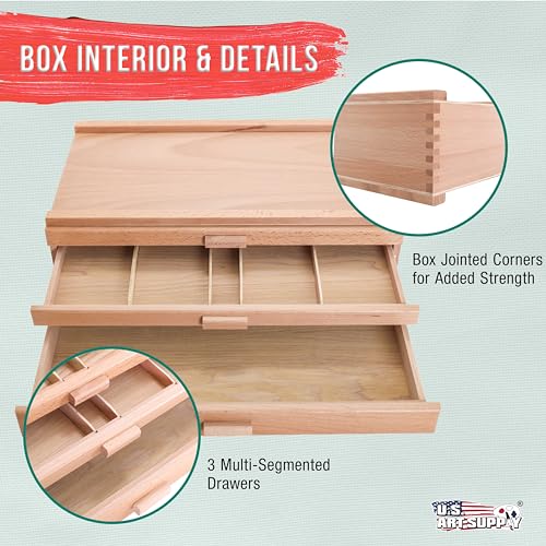 U.S. Art Supply 3-Drawer Artist Tool Supply Box | Home Organization - Image 5