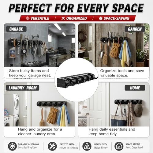HYRIXDIRECT Broom Hanger Wall Mount, Broom Mop Organizer - Image 6