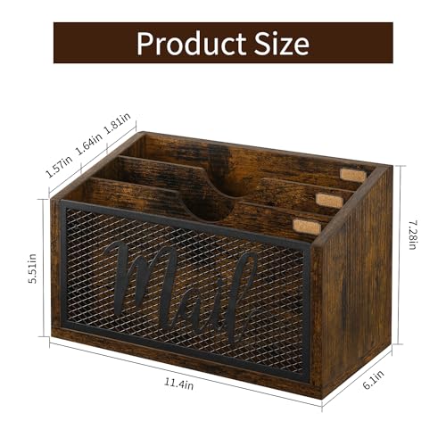 YINMIT Mail Organizer Countertop, 3-Slot Mail Holder for Desk - Image 5