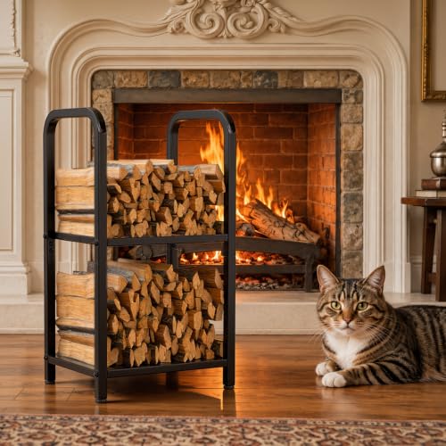 Firewood Rack Outdoor Indoor, 2-Tier Heavy Duty Metal - Image 3