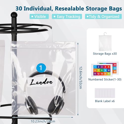 Loghot Freestanding Metal Headphone Storage Stand with 30 - Image 6