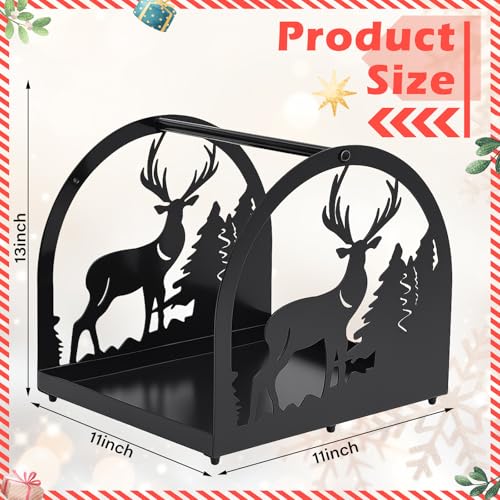 Firewood Carrier Small Firewood Rack Indoor with Elk - Image 4