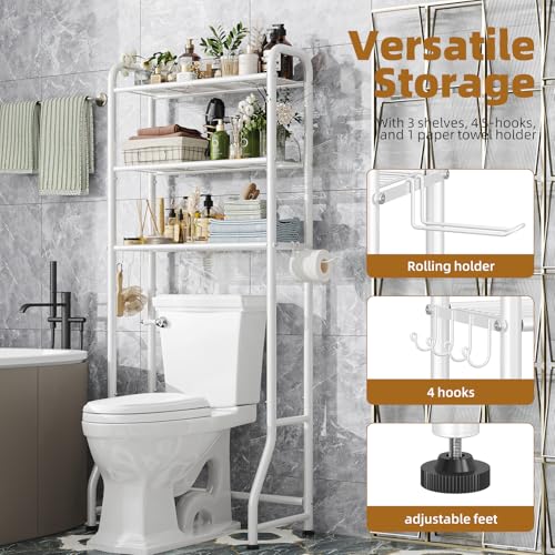 Simple Trending Over The Toilet Storage Rack, Metal 3 Tier - Image 7