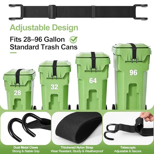 Claw Trash Can Lid Lock Strap for Raccoons & Animals, Outdoor - Image 6