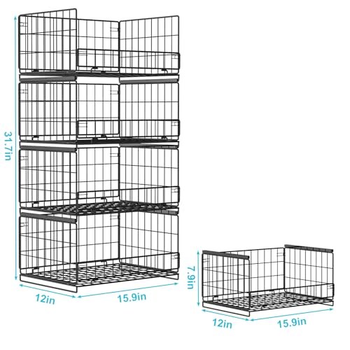 4-Tier Sliding Closet Organizers and Storage Shelves - Image 4