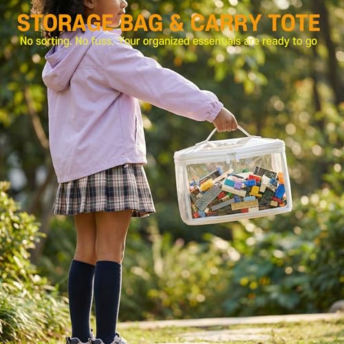 holay 4 Pack Clear Toy Storage Bags with Zipper & Handle - Image 7