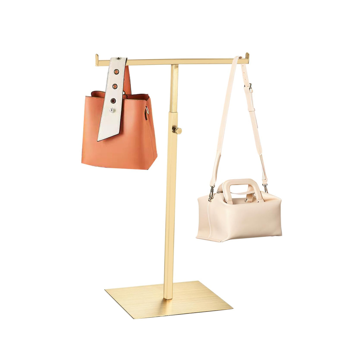 T Shaped Purse Display Stand Adjustable Height,Stainless Steel - Image 1