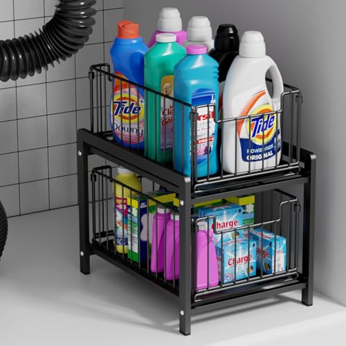 2-Tier Pull Out Cabinet Organizer, Slide Out Under Sink Organizer