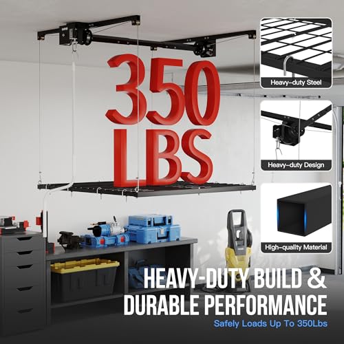 GarveeHome 4x4 ft, 350 lbs Heavy Duty Overhead Garage | Garage Storage - Image 7