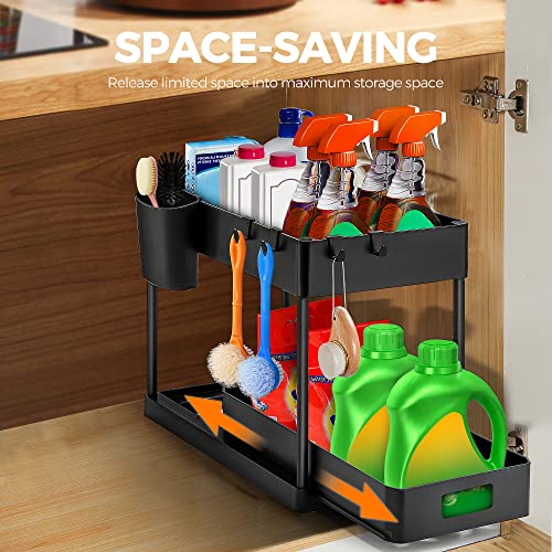 Ravinte 2 Pack Pull Out Under Sink Organizer 2 Tier Multi Purpose - Image 3