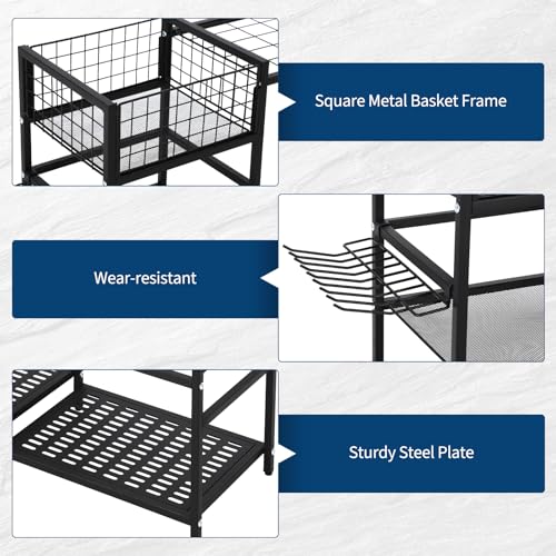 Garden Tool Organizer With Basket,3 Tier Yard Storage Rack - Image 4