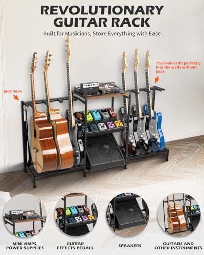 Guitar Stand - Multiple Guitar Rack with Pedals Organizer - Image 7