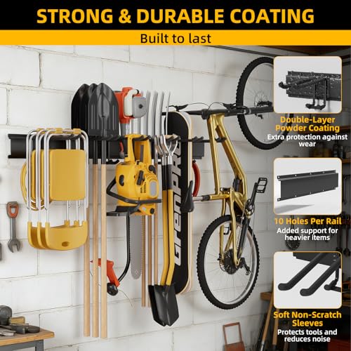 49.5 Inch Garage Tool Organizer, 6 Double-layer Hooks - Image 6