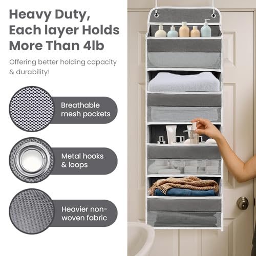 4-Shelf Over-the-Door Organizer with Side Pockets - Image 4