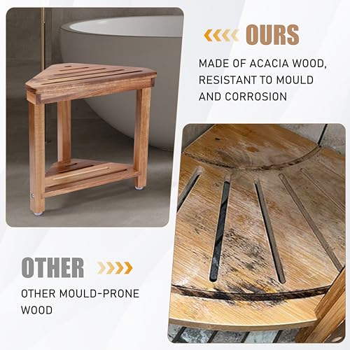 Boulphia Shower Foot Rest 14in, Acacia Wood Shower S | All Products - Image 7