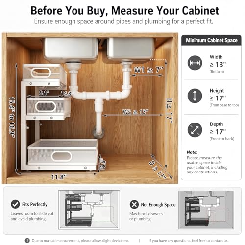 Under Sink Organizer, 3 Tier Pull Out Cabinet Organizer - Image 4