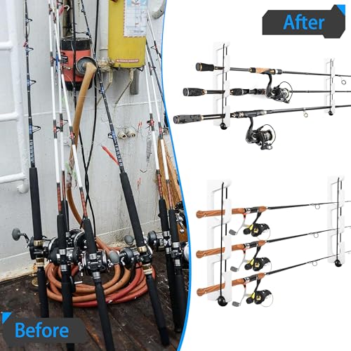 Horizontal Fishing Rod Holder, White Plastic Wall Mounted - Image 7