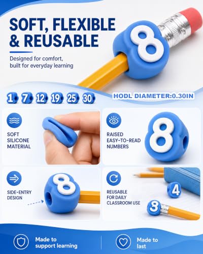 Numbered Pencil Toppers,Reusable Classroom Pencil - Image 6