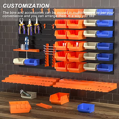 52PCS Wall Mounted Storage Bins Garage Storage Drawers with 4PCS - Image 5