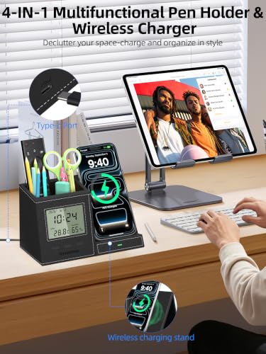 5-in-1 Pen Holder with Wireless Charger, Desk Organizer - Image 3