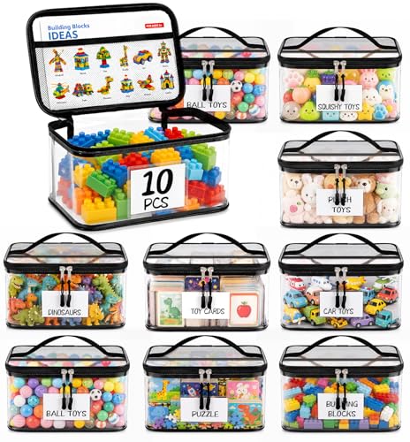 10 Packs Clear Toy Storage Bags with Zippers,Toy | Home Organization - Image 2